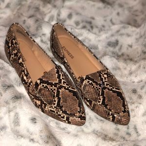 Express Snakeskin Print Lenox Loafers